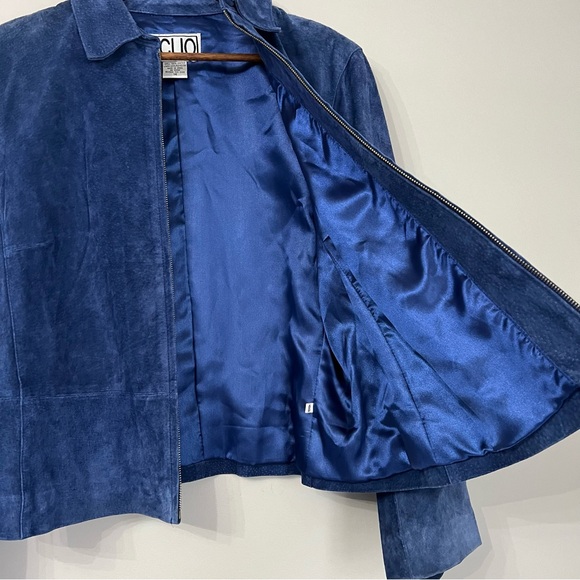*SOLD*Vintage Clio Blue Suede Jacket Size 14 - Picture 8 of 15